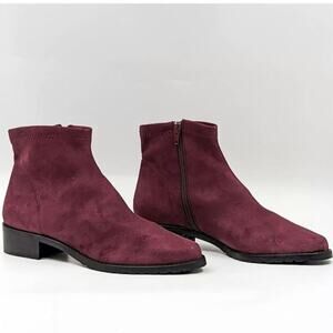 Ron White Women Giorgi Stretch Vegan Suede Lug Ankle Boots.S38